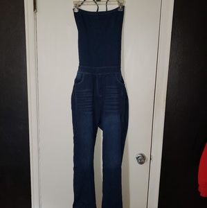 Backless sexy Denim Jumpsuit